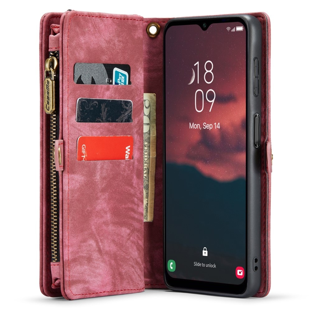 Étui portefeuille multi-cartes Samsung Galaxy A14, rouge