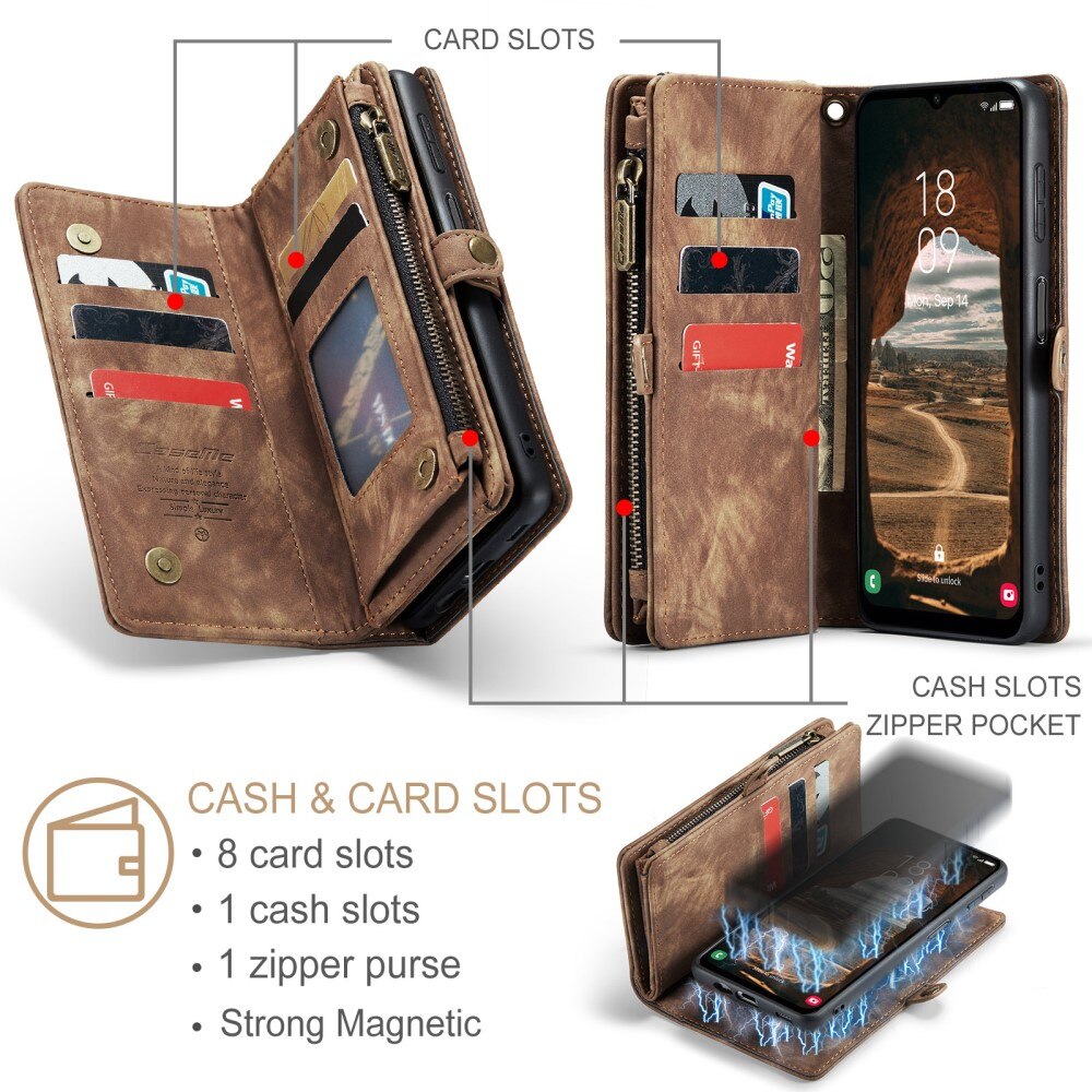 Étui portefeuille multi-cartes Samsung Galaxy A34, Marron