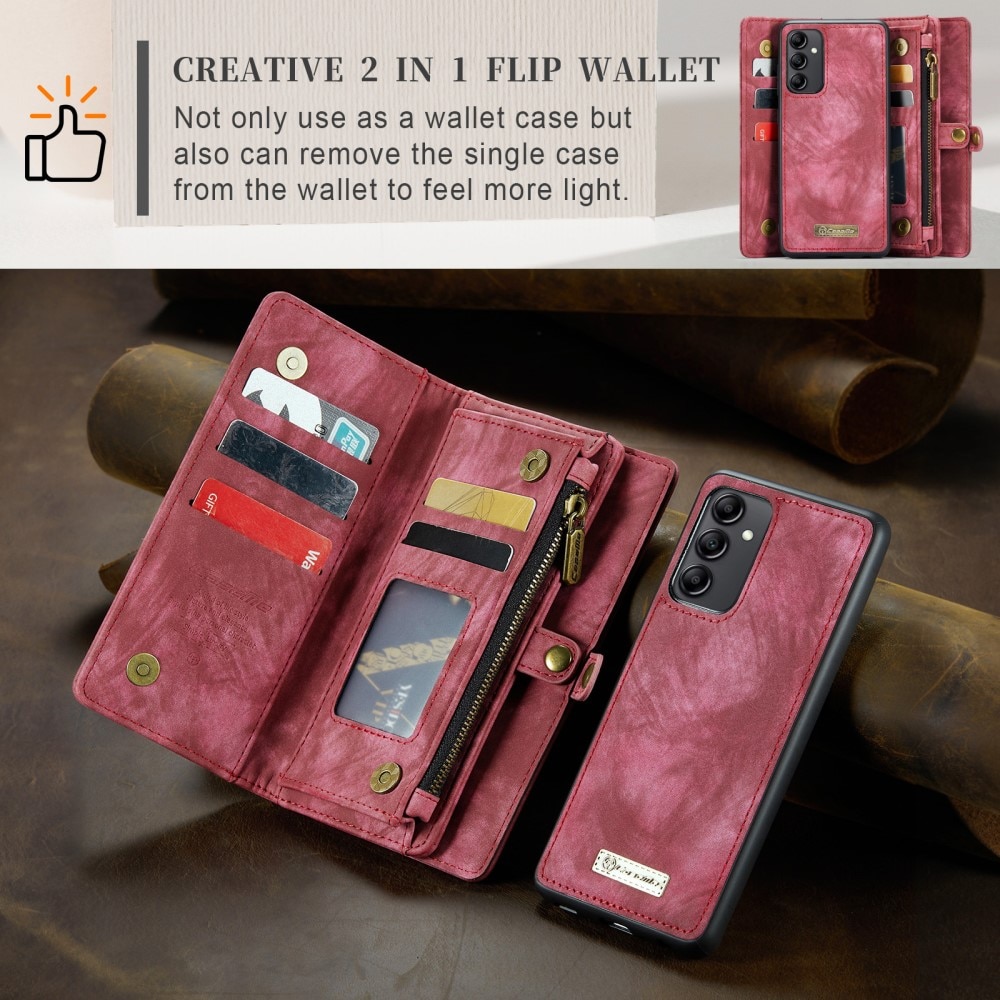 Étui portefeuille multi-cartes Samsung Galaxy A54, Rouge