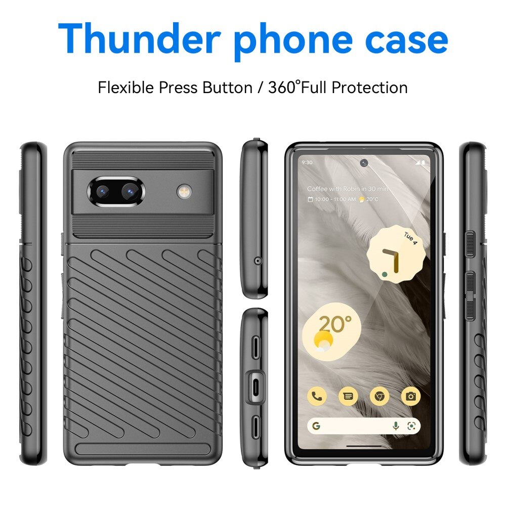 Coque Thunder TPU Google Pixel 7a, noir