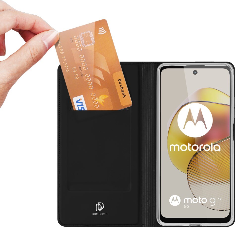 Étui portefeuille Skin Pro Series Motorola Moto G73, Noir