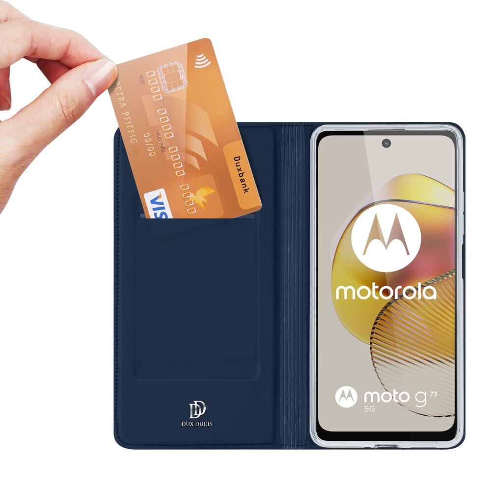 Étui portefeuille Skin Pro Series Motorola Moto G73, Bleu