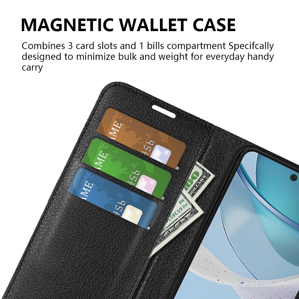 Coque portefeuille Motorola Moto G53, Noir