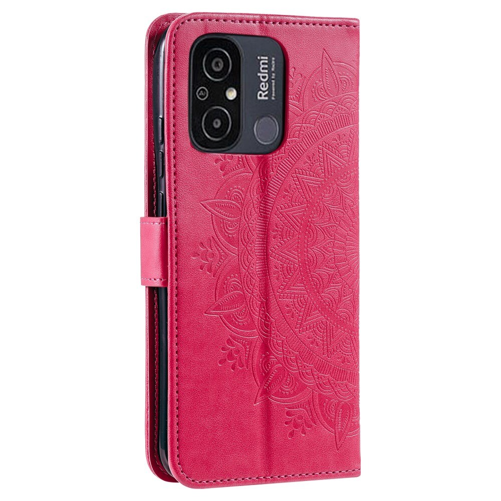 Étui en cuir Mandala Xiaomi Redmi 12C, rose