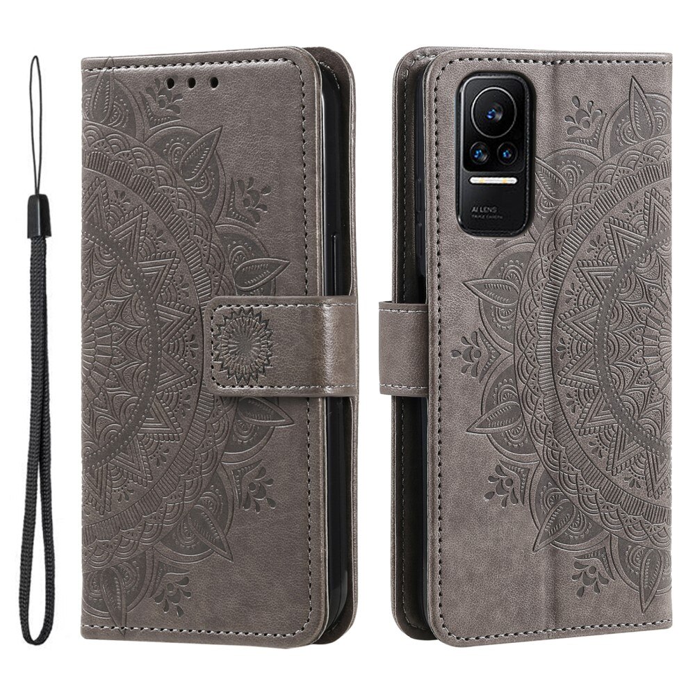 Étui en cuir Mandala Xiaomi 13 Lite, gris