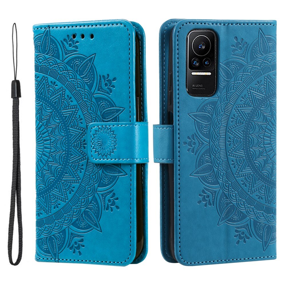 Étui en cuir Mandala Xiaomi 13 Lite, bleu