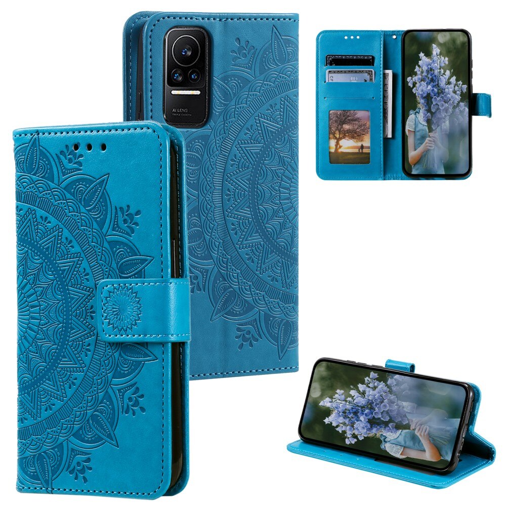 Étui en cuir Mandala Xiaomi 13 Lite, bleu