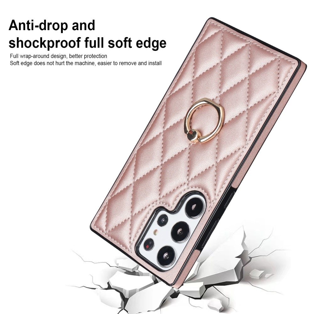 Coque Finger Ring Samsung Galaxy S23 Ultra, Quilted or rose