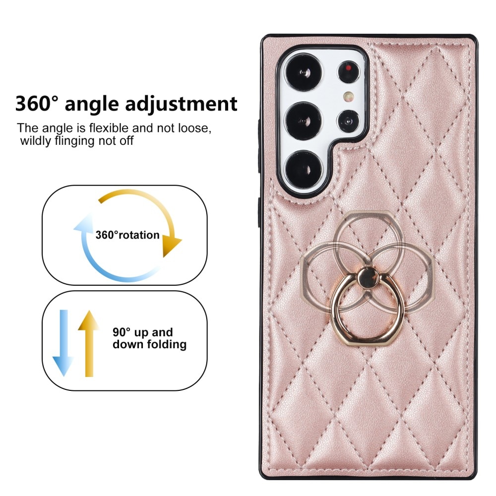 Coque Finger Ring Samsung Galaxy S23 Ultra, Quilted or rose