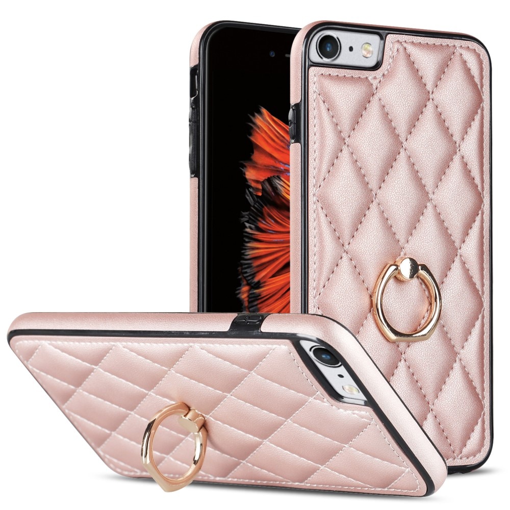 Coque Finger Ring iPhone SE (2020), Quilted or rose