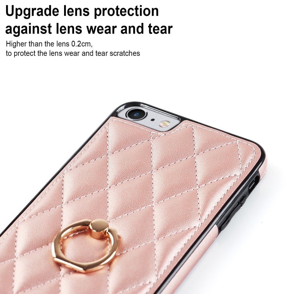 Coque Finger Ring iPhone SE (2020), Quilted or rose
