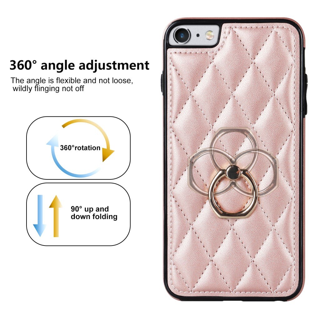 Coque Finger Ring iPhone SE (2020), Quilted or rose