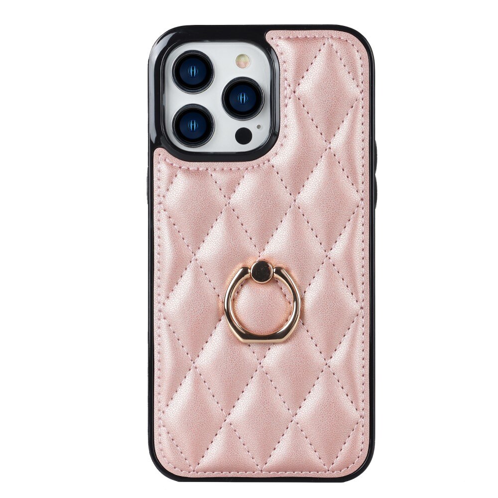 Coque Finger Ring iPhone 14 Pro, Quilted or rose