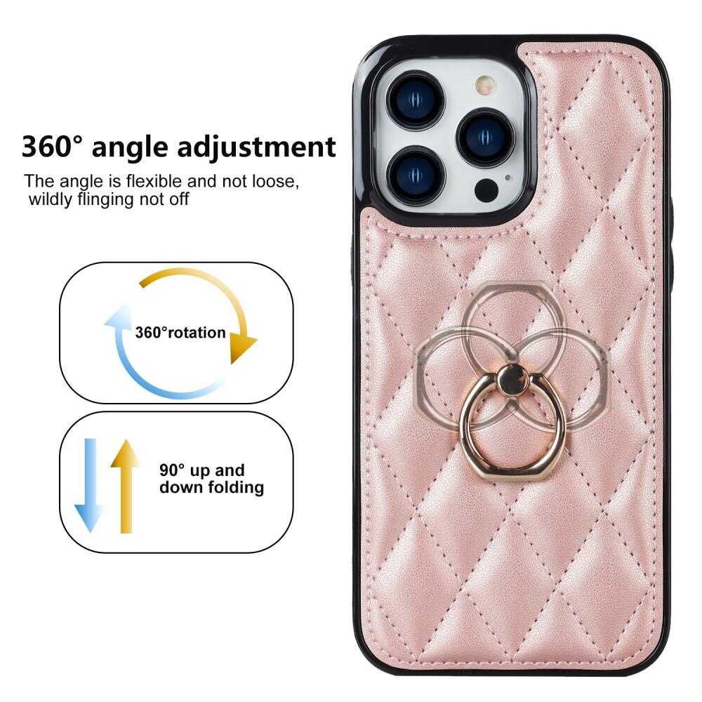 Coque Finger Ring iPhone 14 Pro, Quilted or rose