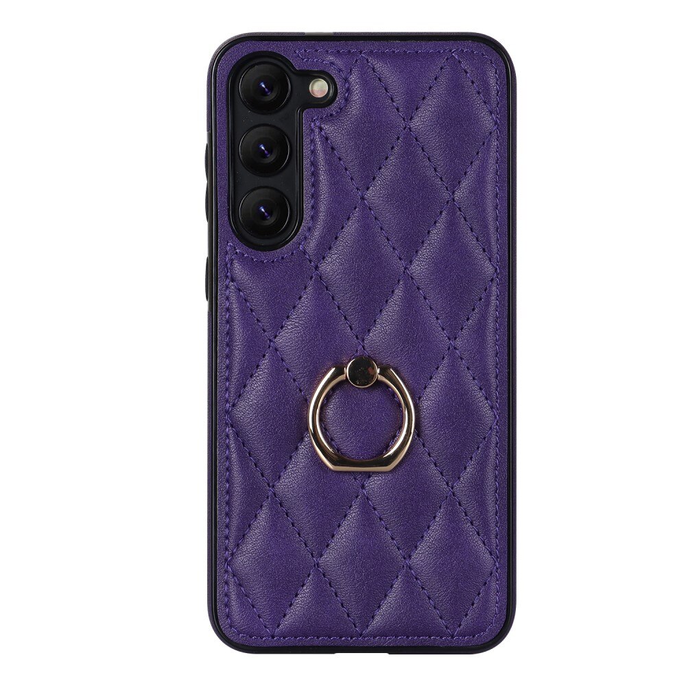 Coque Finger Ring Samsung Galaxy S23, Quilted violet