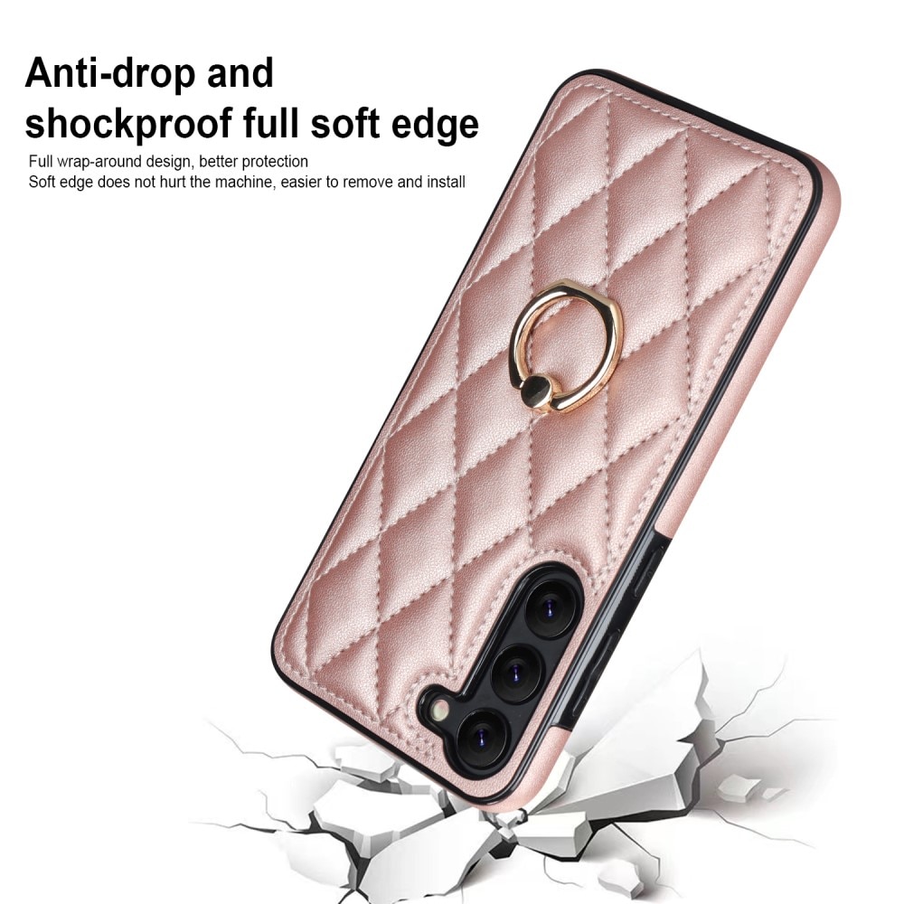 Coque Finger Ring Samsung Galaxy S23, Quilted or rose