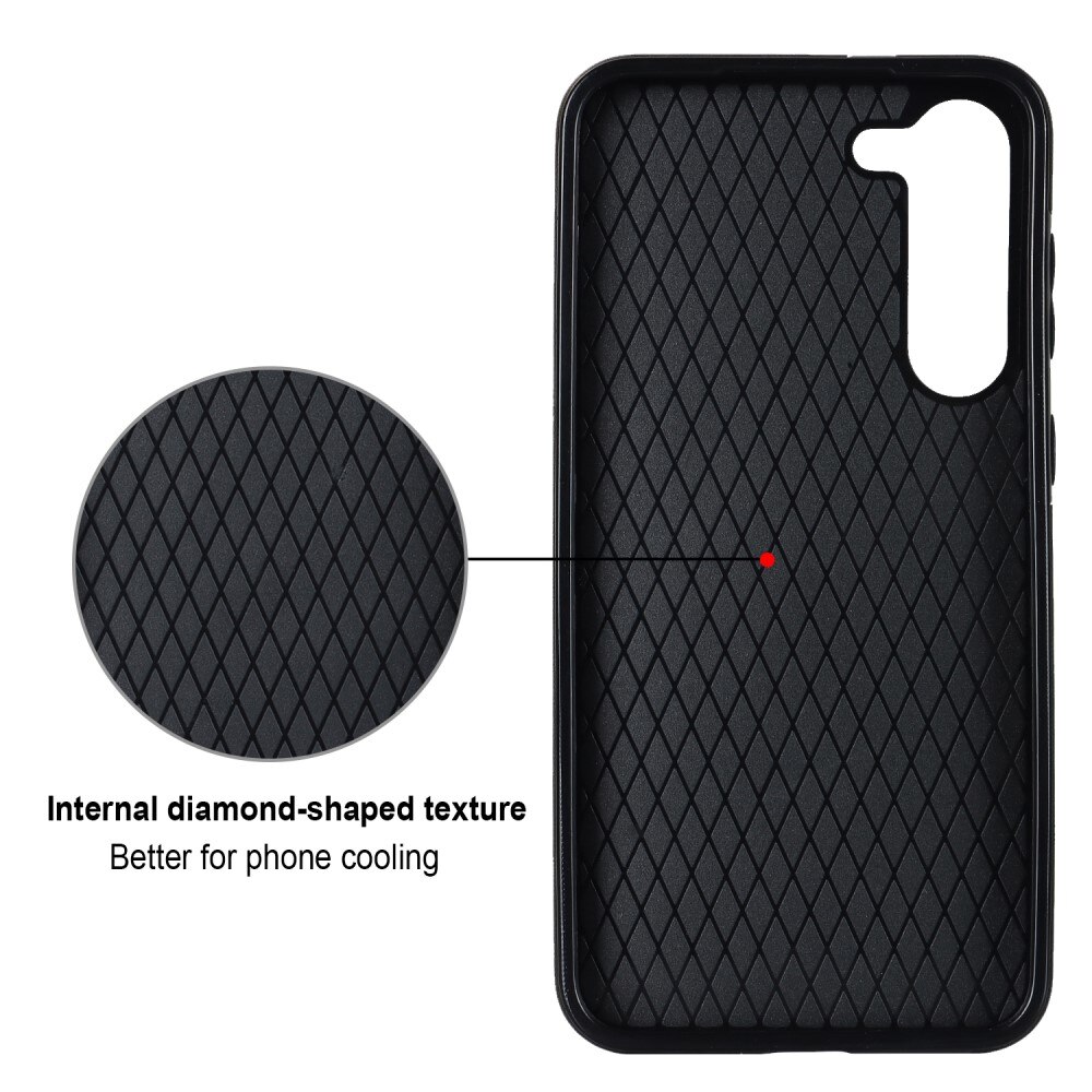 Coque Finger Ring Samsung Galaxy S23, Quilted noir