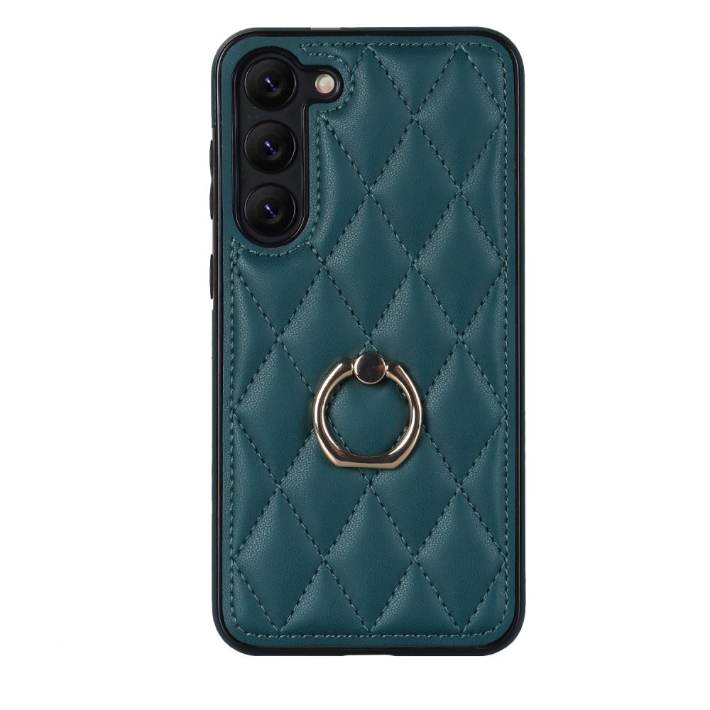Coque Finger Ring Samsung Galaxy S23, Quilted vert