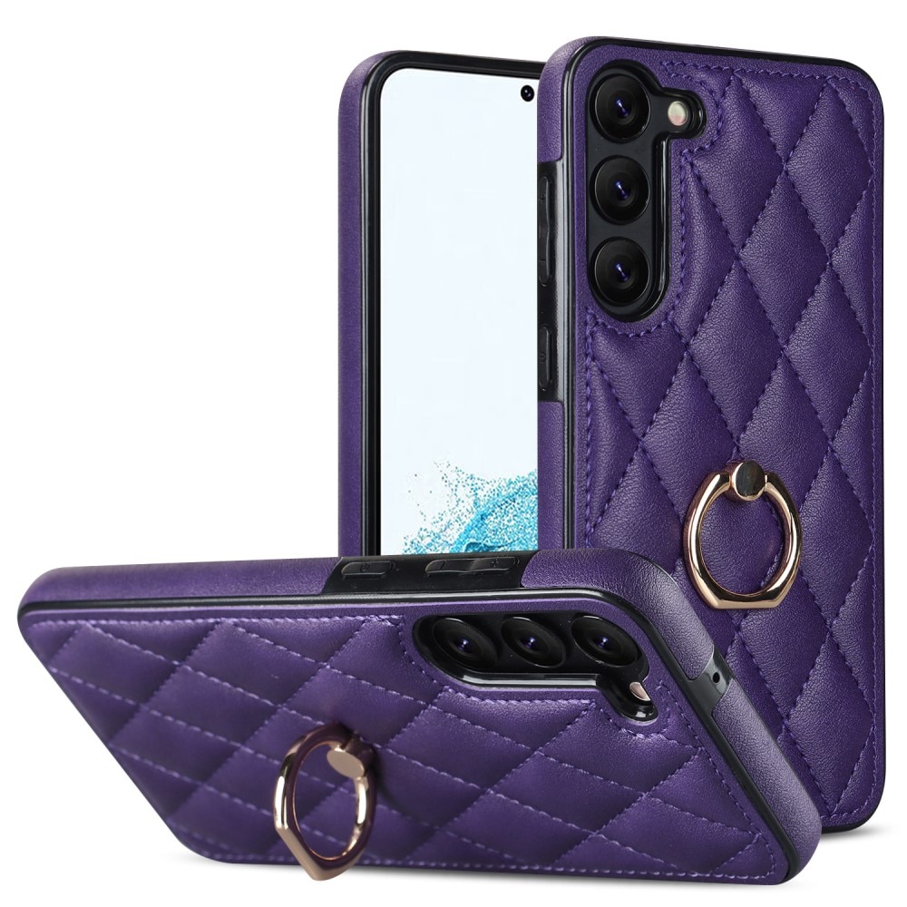 Coque Finger Ring Samsung Galaxy S23 Plus, Quilted violet