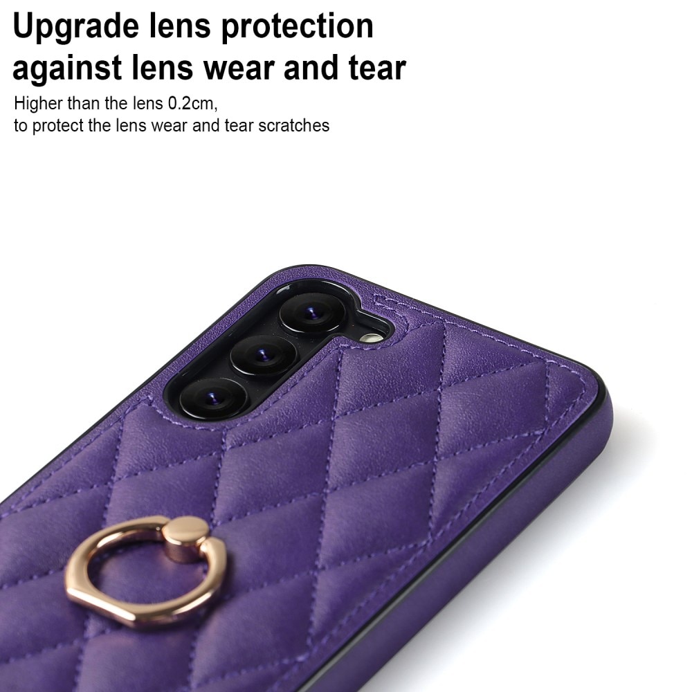 Coque Finger Ring Samsung Galaxy S23 Plus, Quilted violet