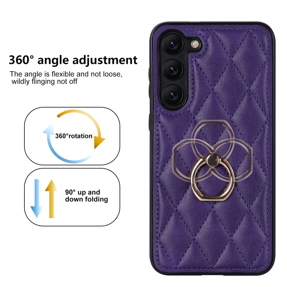 Coque Finger Ring Samsung Galaxy S23 Plus, Quilted violet