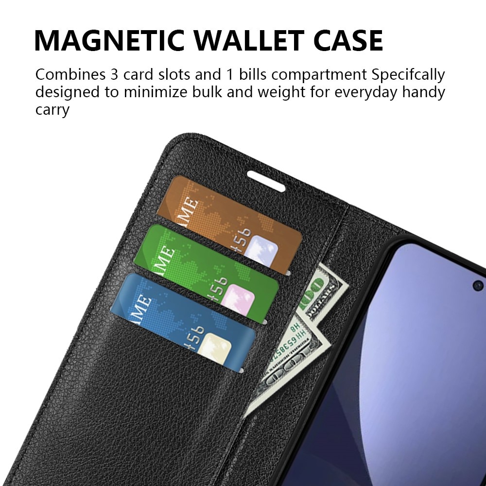 Coque portefeuille Xiaomi 13, Noir
