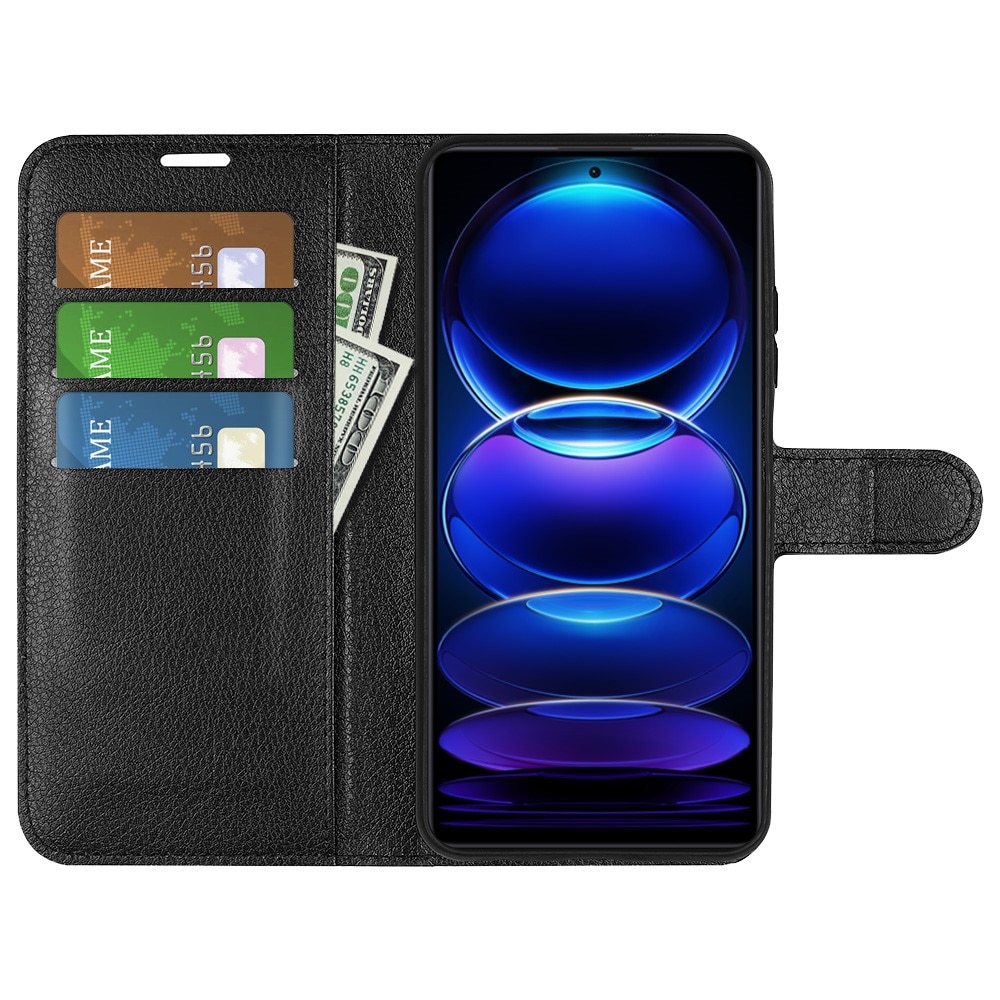 Coque portefeuille Xiaomi Redmi Note 12 Pro, Noir
