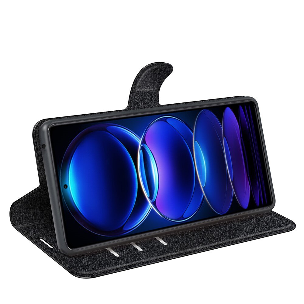 Coque portefeuille Xiaomi Redmi Note 12 Pro, Noir