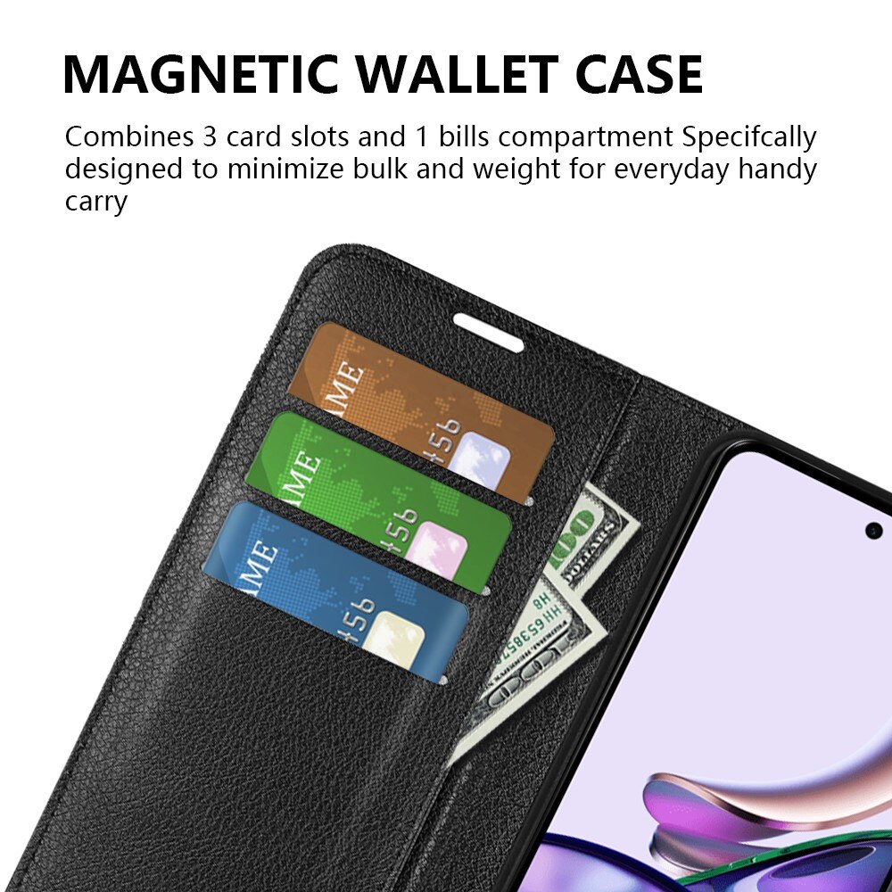 Coque portefeuille Motorola Moto G13, Noir