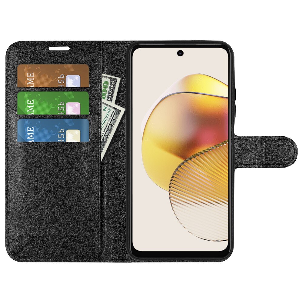 Coque portefeuille Motorola Moto G73, Noir