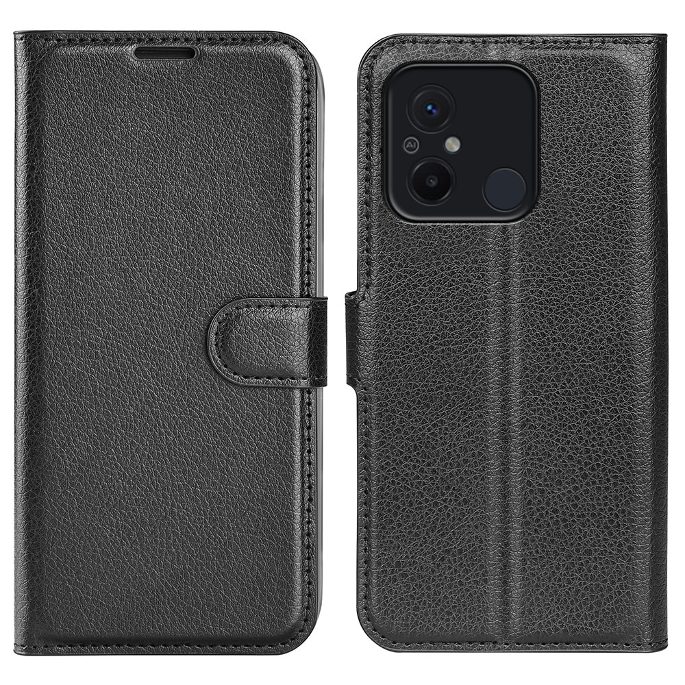 Coque portefeuille Xiaomi Redmi 12C, noir