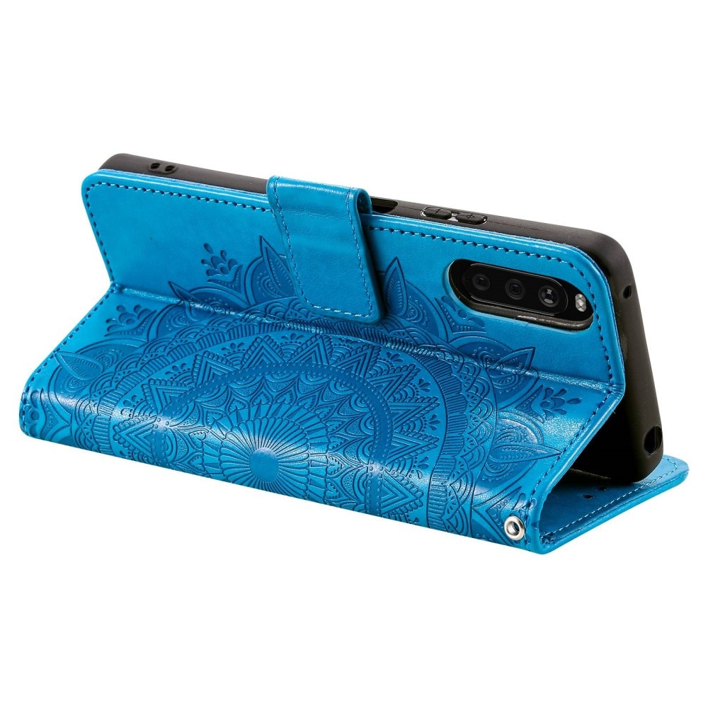 Étui en cuir Mandala Sony Xperia 10 V, bleu