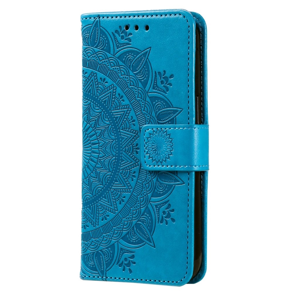 Étui en cuir Mandala Sony Xperia 10 V, bleu