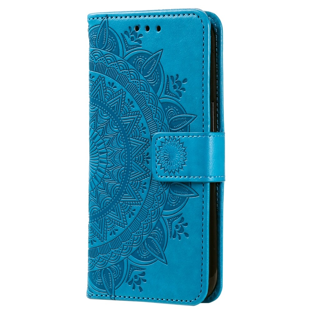 Étui en cuir Mandala Sony Xperia 1 V, bleu