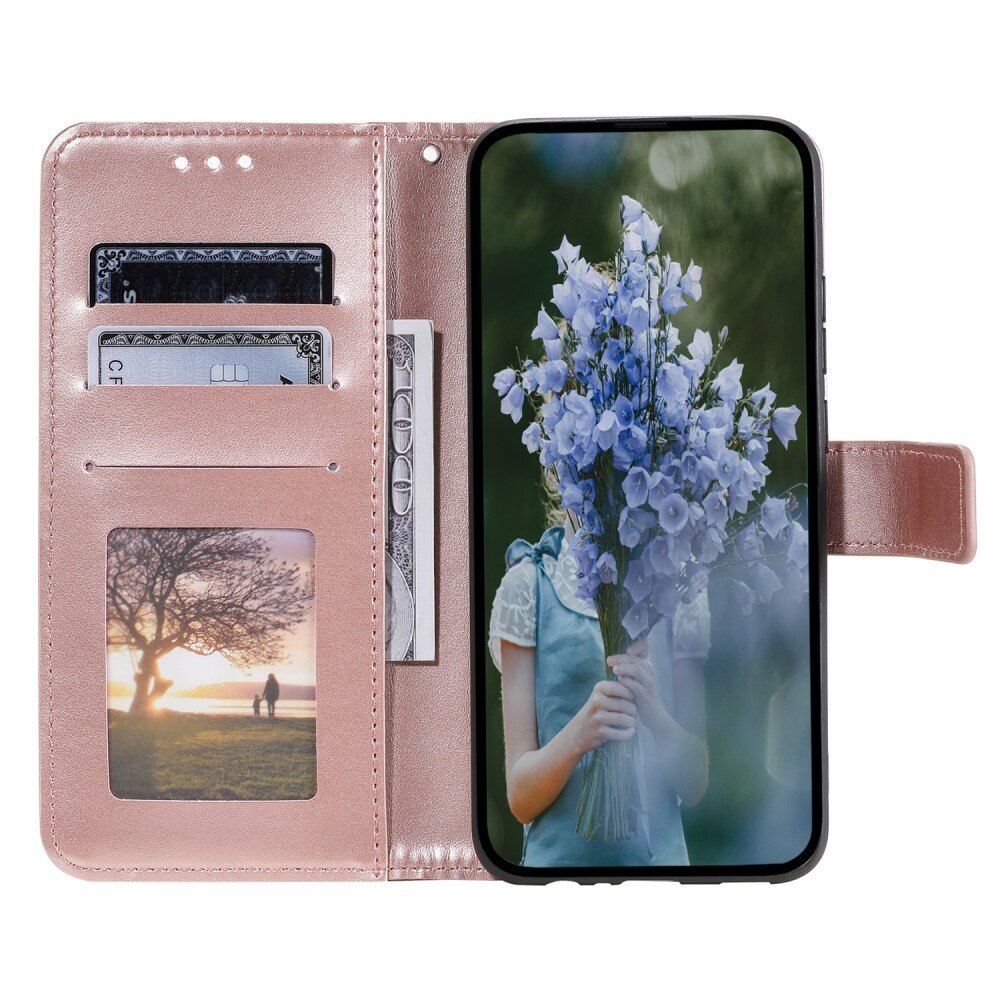 Étui en cuir Mandala Sony Xperia 1 V, or rose