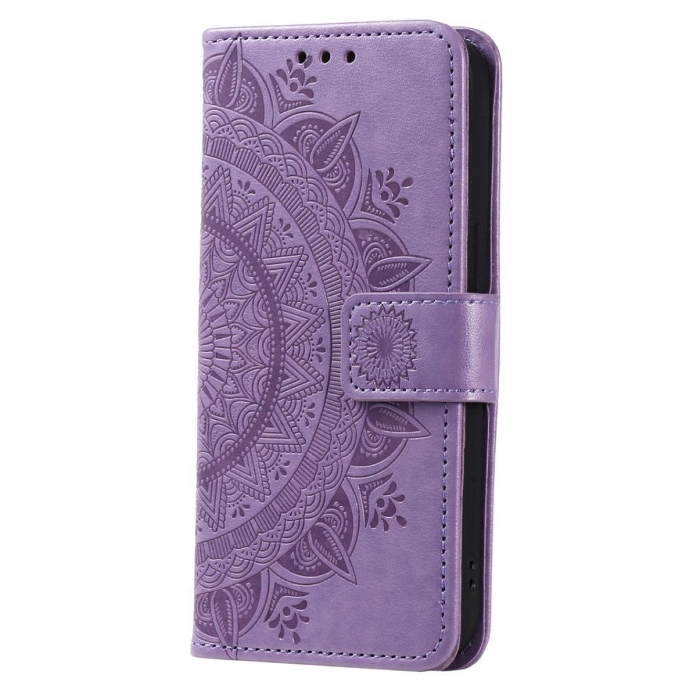 Étui en cuir Mandala Sony Xperia 1 V, violet