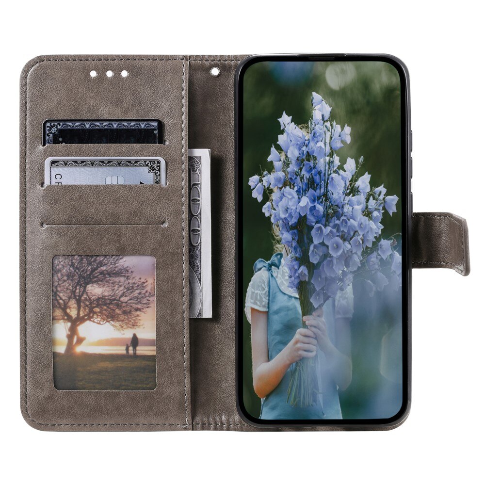 Étui en cuir Mandala Sony Xperia 1 V, gris