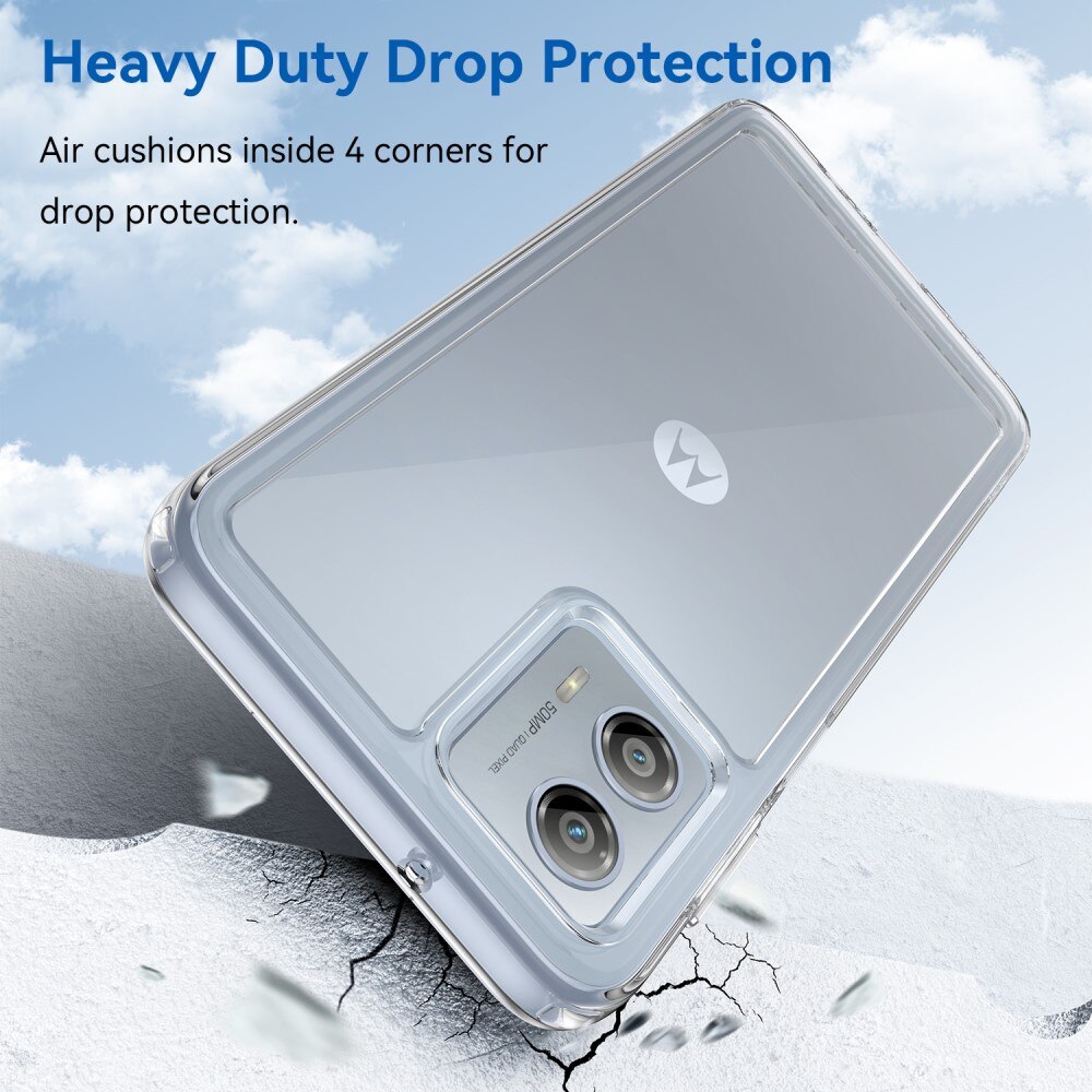 Coque hybride Crystal Hybrid pour Motorola Moto G53, transparent