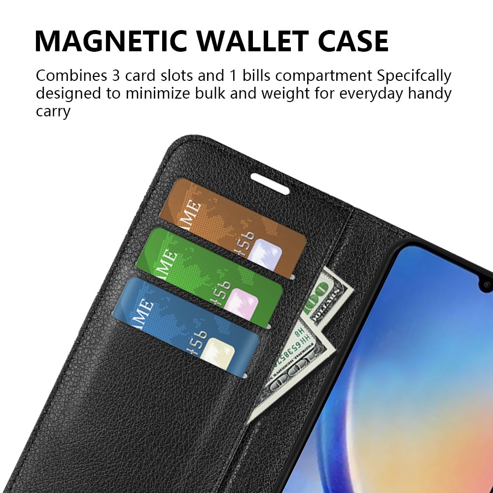 Coque portefeuille Samsung Galaxy A34, Noir