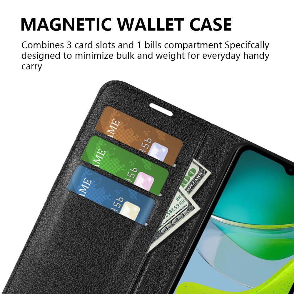 Coque portefeuille Motorola Moto E13, Noir