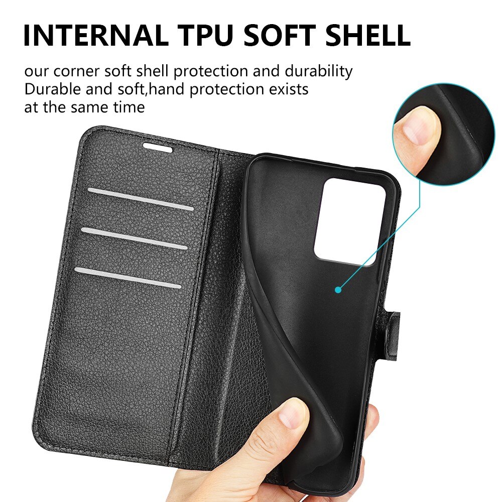 Coque portefeuille Motorola Moto E13, Noir