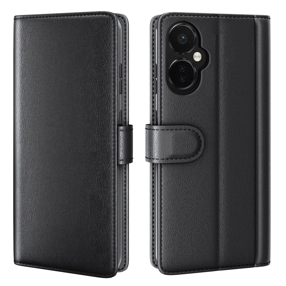 Étui en cuir veritable  OnePlus Nord CE 3 Lite, Noir