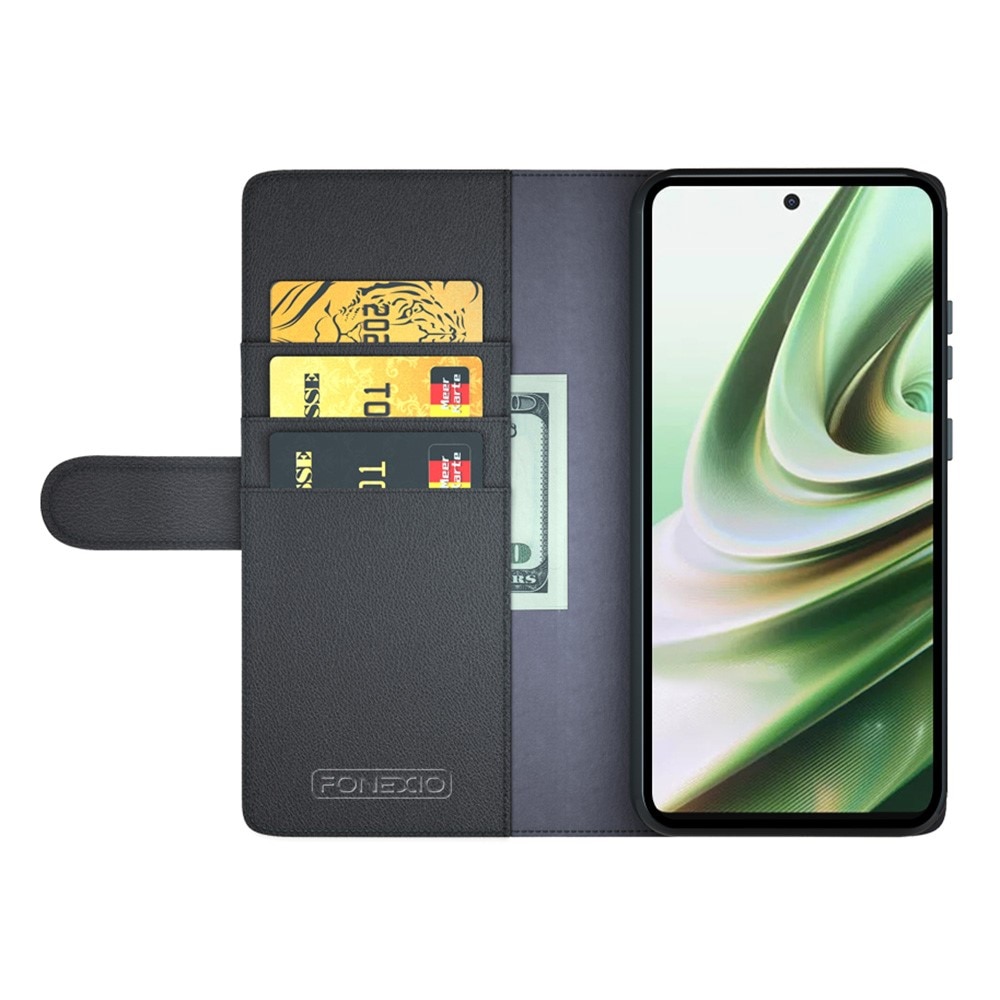Étui en cuir veritable  OnePlus Nord CE 3 Lite, Noir