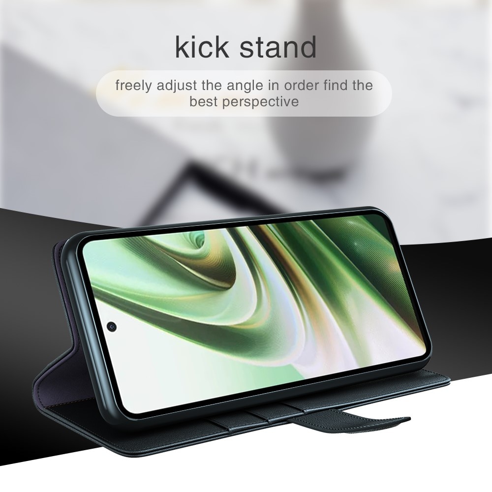 Étui en cuir veritable  OnePlus Nord CE 3 Lite, Noir