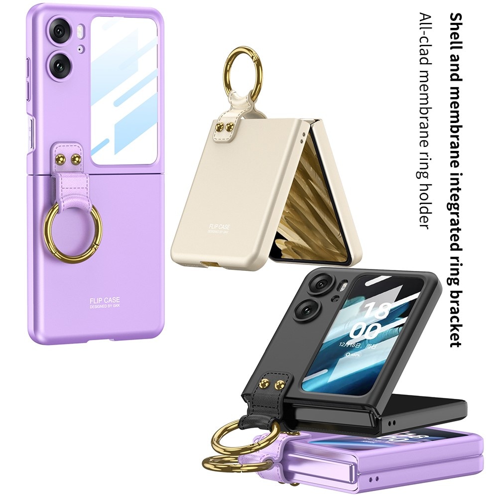 Coque avec porte-bague Oppo Find N2 Flip, violet