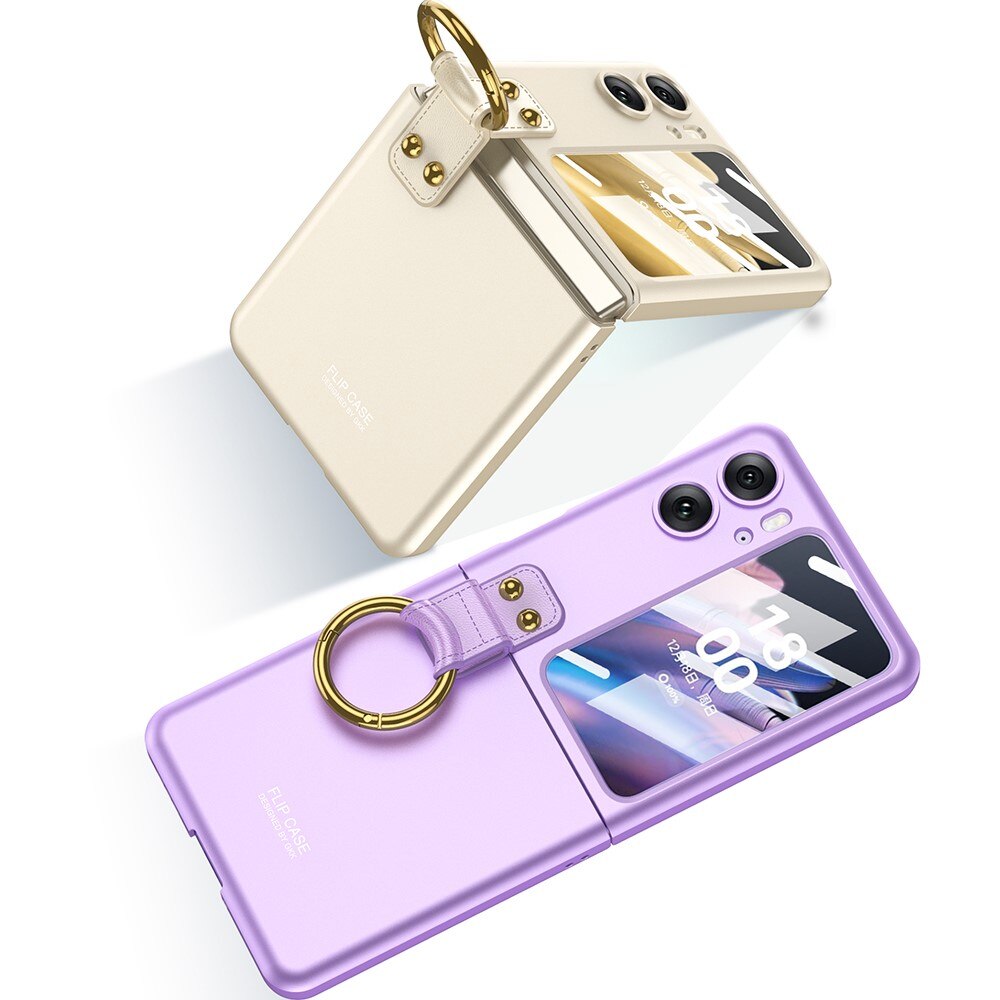 Coque avec porte-bague Oppo Find N2 Flip, champagne d'or