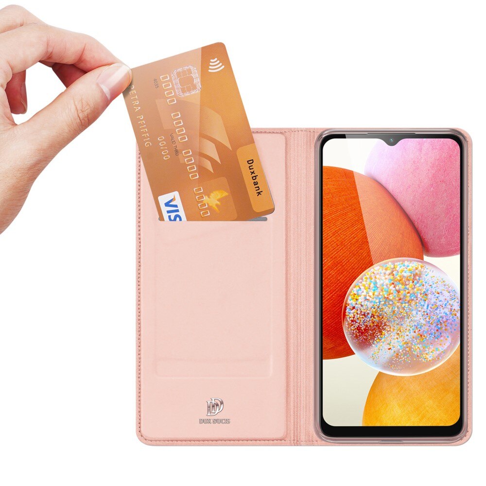 Étui portefeuille Skin Pro Series Samsung Galaxy A14, Or rose