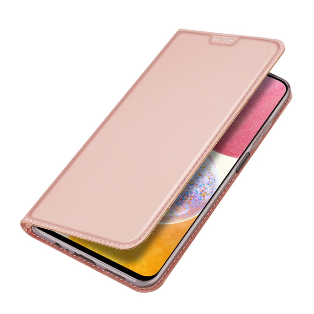 Étui portefeuille Skin Pro Series Samsung Galaxy A14, Or rose