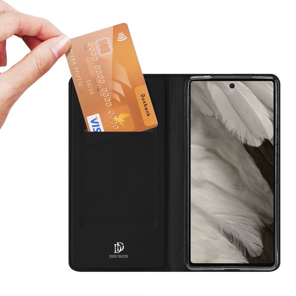 Étui portefeuille Skin Pro Series Google Pixel 7a, Noir