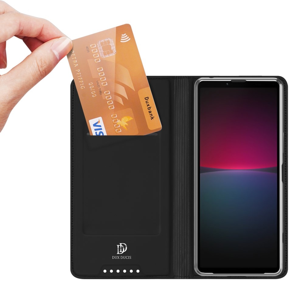 Étui portefeuille Skin Pro Series Sony Xperia 10 V, Noir